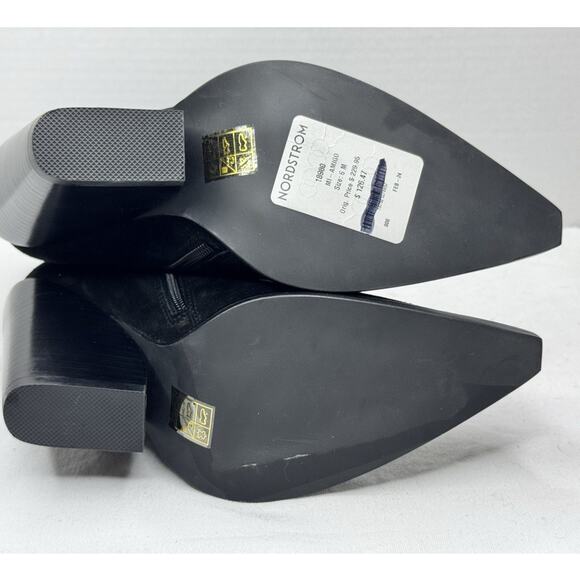 Jeffrey Campbell Black Suede Western Boots Size 6 Pointed Toe Wedge Heel NEW - Picture 10 of 10